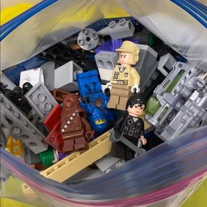 A bag of LEGO pieces